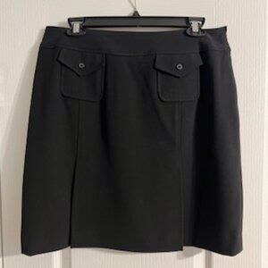 Larry Levine Women's Black Straight Skirt With Front Pockets Wide Waist Band 10
